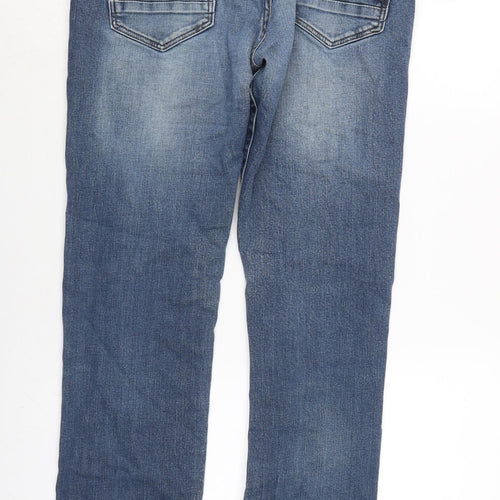 NEXT Mens Blue Cotton Blend Straight Jeans Size 32 in L29 in Regular Button