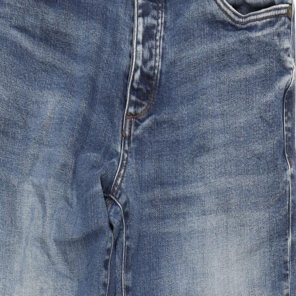 NEXT Mens Blue Cotton Blend Straight Jeans Size 32 in L29 in Regular Button