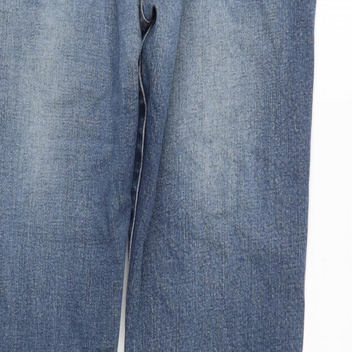 NEXT Mens Blue Cotton Blend Straight Jeans Size 32 in L29 in Regular Button