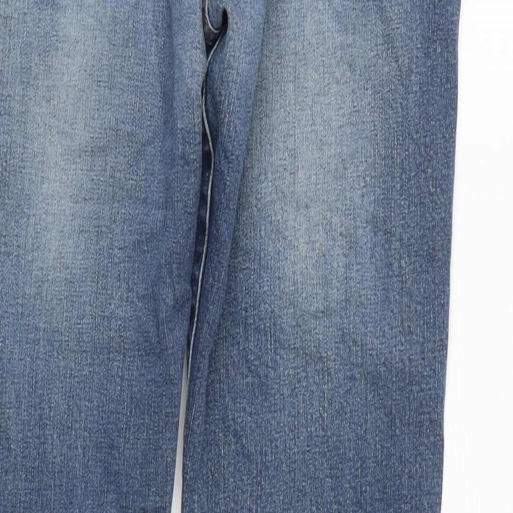 NEXT Mens Blue Cotton Blend Straight Jeans Size 32 in L29 in Regular Button
