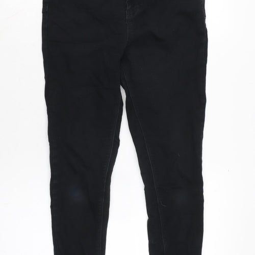New Look Womens Black Cotton Blend Tapered Jeans Size 10 L28 in Regular Zip