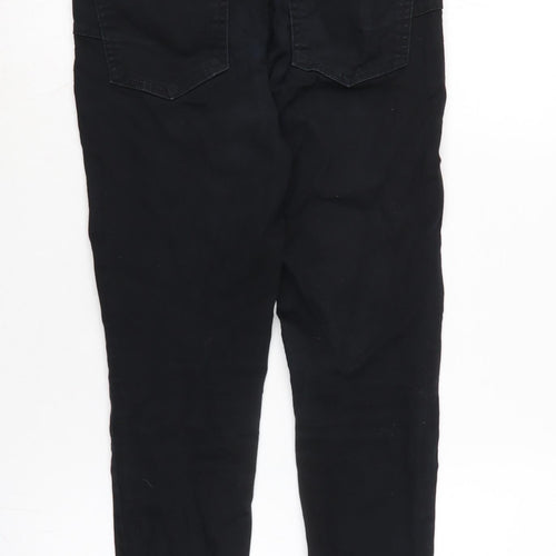 New Look Womens Black Cotton Blend Tapered Jeans Size 10 L28 in Regular Zip