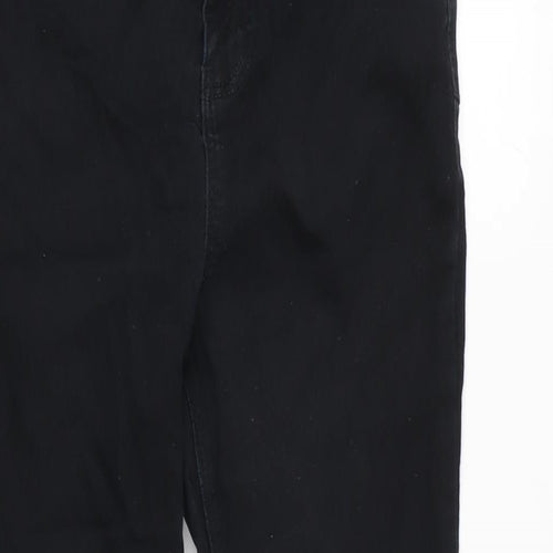 New Look Womens Black Cotton Blend Tapered Jeans Size 10 L28 in Regular Zip