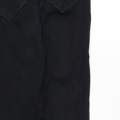 New Look Womens Black Cotton Blend Tapered Jeans Size 10 L28 in Regular Zip