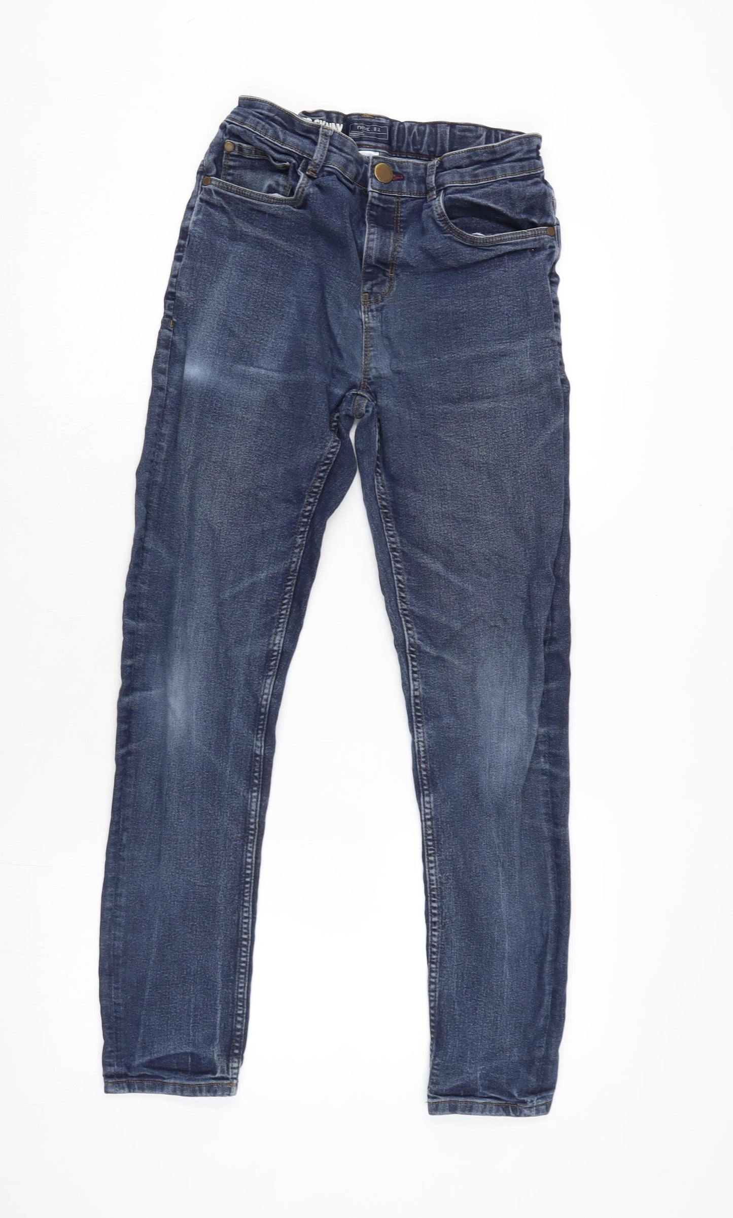 NEXT Girls Blue Cotton Straight Jeans Size 16 Years L27 in Regular Zip