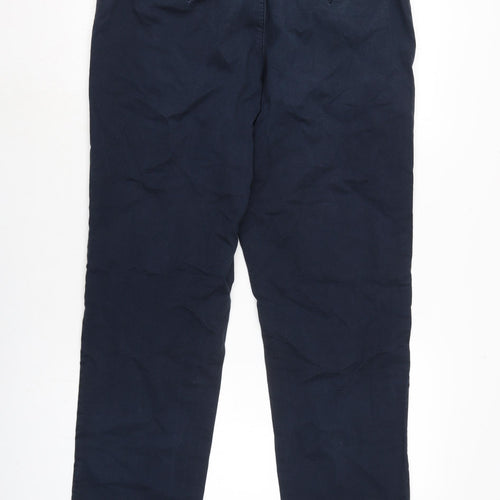 Ted Baker Mens Blue Cotton Trousers Size 38 in L31 in Regular Zip