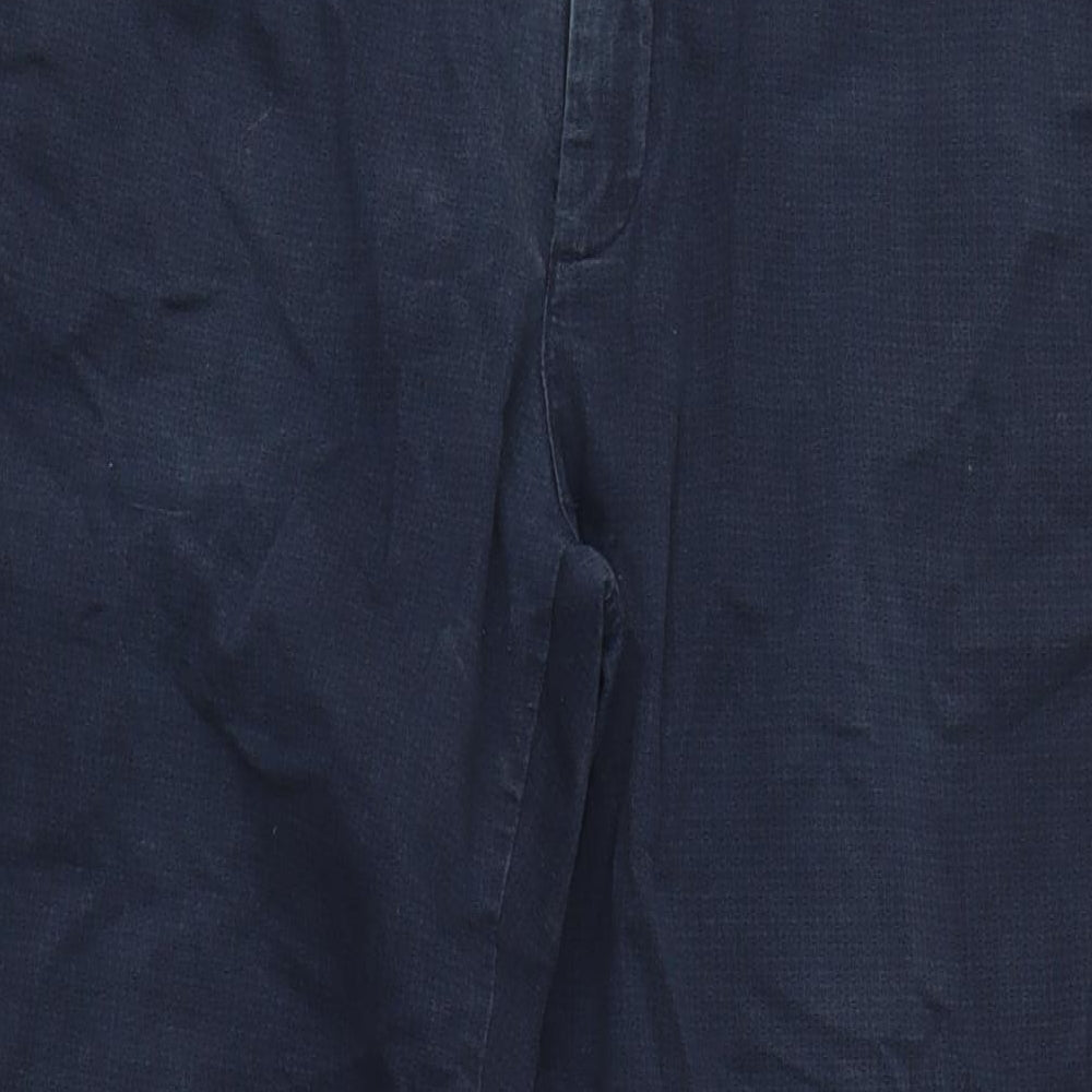 Ted Baker Mens Blue Cotton Trousers Size 38 in L31 in Regular Zip