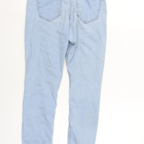 H&M Womens Blue Cotton Blend Skinny Jeans Size 6 L24 in Regular Zip