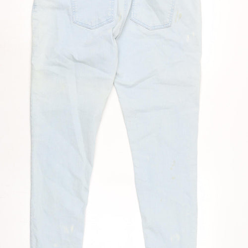 Avenue Womens Blue Cotton Blend Straight Jeans Size 18 L30 in Regular Zip