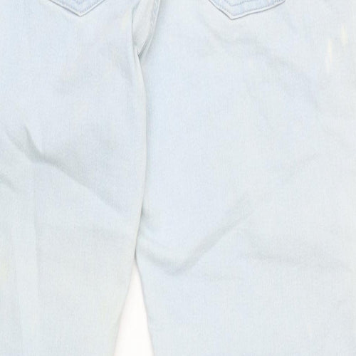 Avenue Womens Blue Cotton Blend Straight Jeans Size 18 L30 in Regular Zip