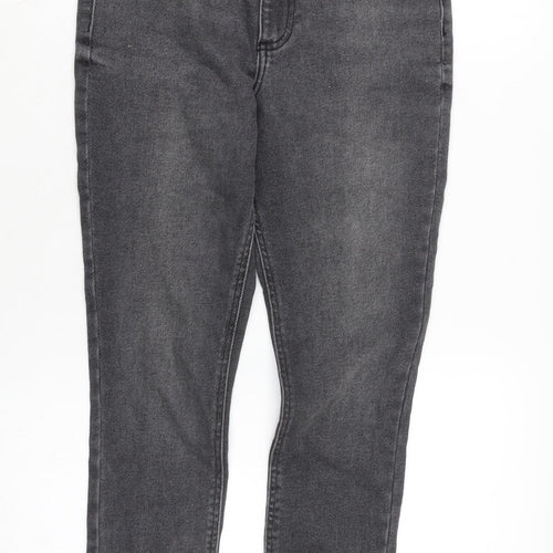 New Look Womens Green Cotton Blend Skinny Jeans Size 10 L24 in Regular Zip - Raw Hem.