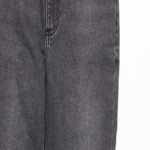 New Look Womens Green Cotton Blend Skinny Jeans Size 10 L24 in Regular Zip - Raw Hem.