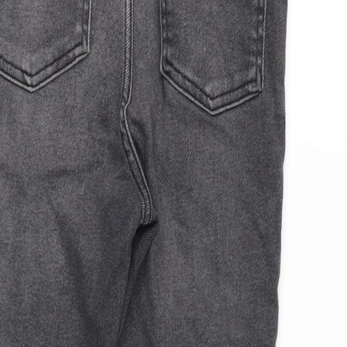 New Look Womens Green Cotton Blend Skinny Jeans Size 10 L24 in Regular Zip - Raw Hem.