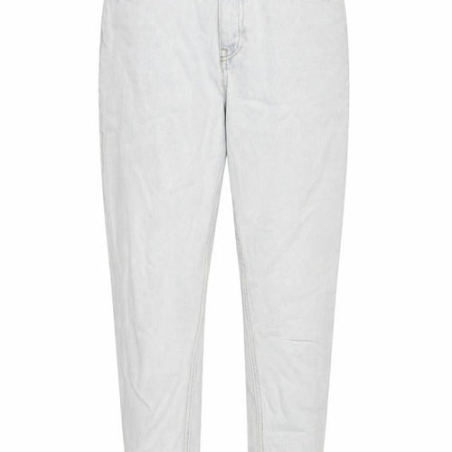 Denim & Co. Womens Blue Cotton Tapered Jeans Size 4 L25 in Regular Zip