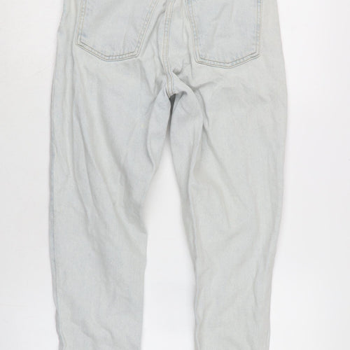Denim & Co. Womens Blue Cotton Tapered Jeans Size 4 L25 in Regular Zip