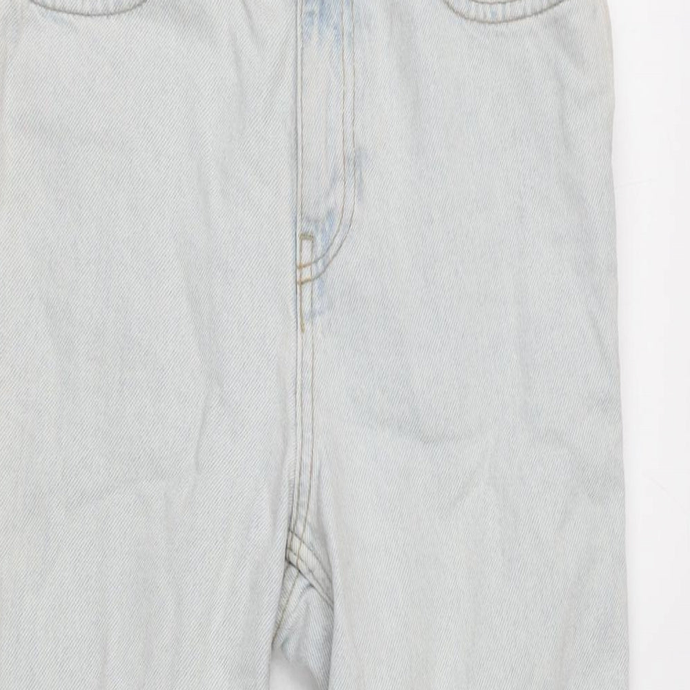 Denim & Co. Womens Blue Cotton Tapered Jeans Size 4 L25 in Regular Zip