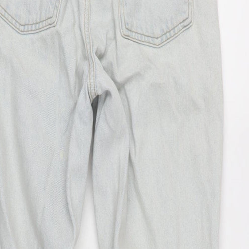 Denim & Co. Womens Blue Cotton Tapered Jeans Size 4 L25 in Regular Zip