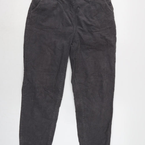 Trail board Womens Grey Cotton Trousers Size 8 L25.5 in Regular Button