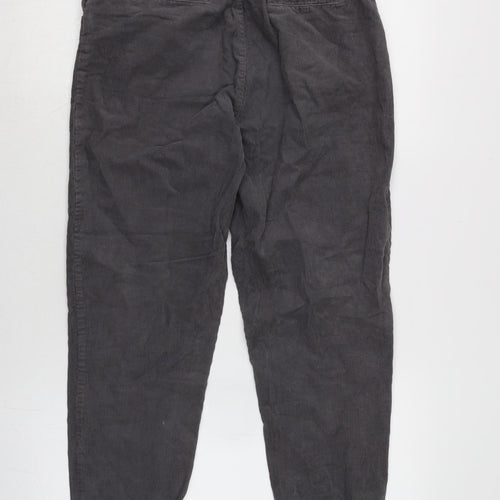 Trail board Womens Grey Cotton Trousers Size 8 L25.5 in Regular Button