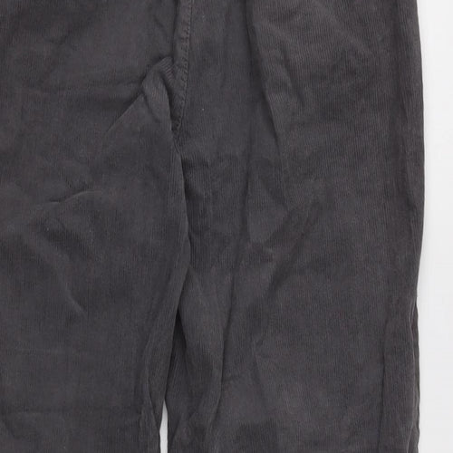 Trail board Womens Grey Cotton Trousers Size 8 L25.5 in Regular Button