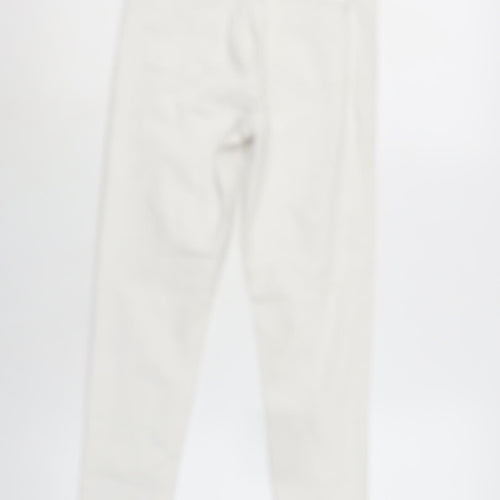Topshop Womens White Cotton Blend Straight Jeans Size 28 in L26.5 in Regular Zip