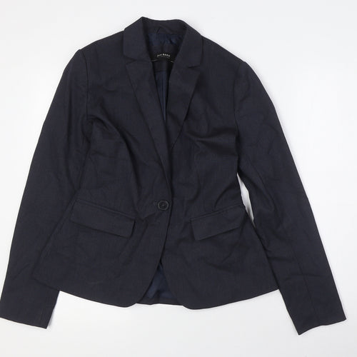 Zara Womens Grey Jacket Size 6 Button - Fitted