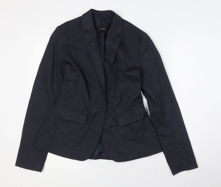 Zara Womens Grey Jacket Size 6 Button - Fitted