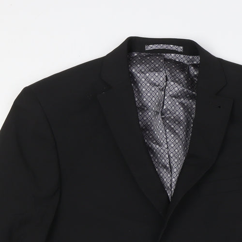 NEXT Mens Black Polyester Jacket Suit Jacket Size 36 Regular