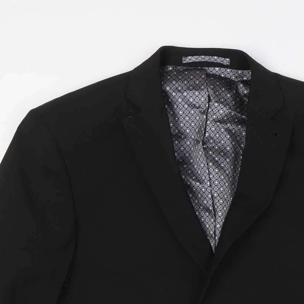 NEXT Mens Black Polyester Jacket Suit Jacket Size 36 Regular