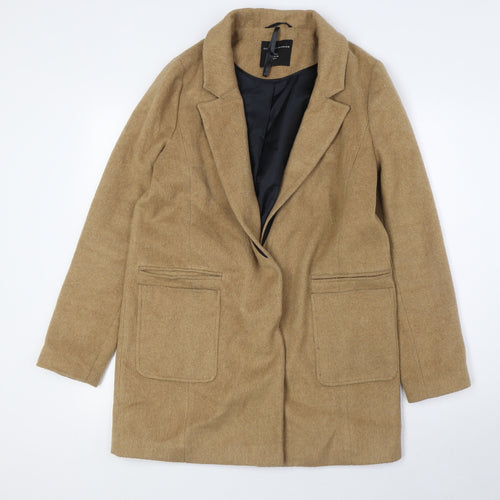 Dorothy Perkins Womens Beige Overcoat Coat Size 8 Button