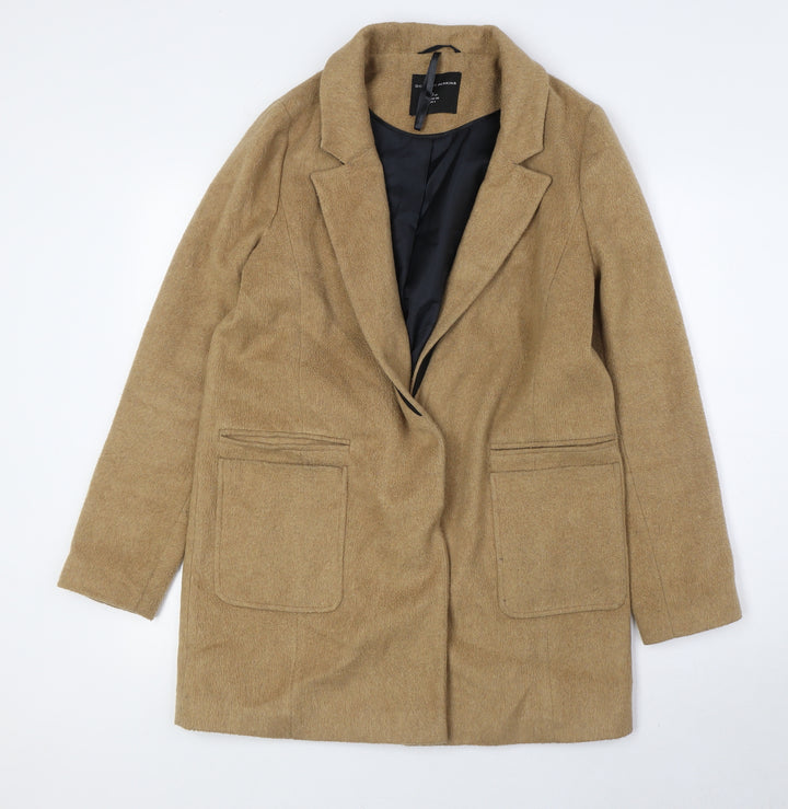 Dorothy Perkins Womens Beige Overcoat Coat Size 8 Button