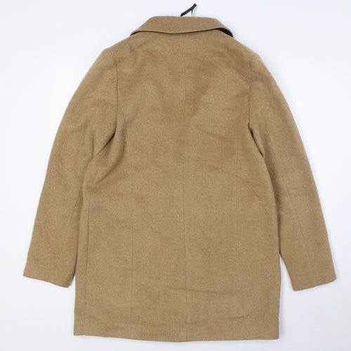 Dorothy Perkins Womens Beige Overcoat Coat Size 8 Button