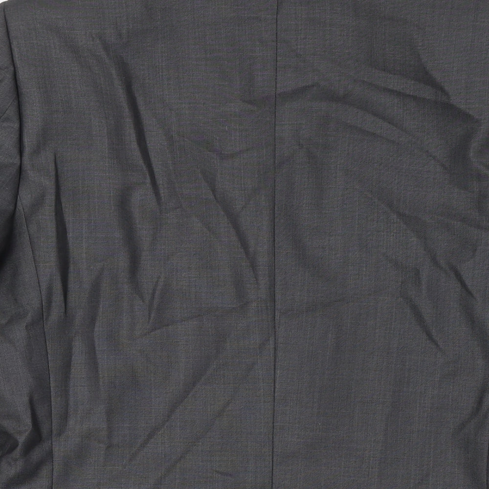 Butler & Wilson Mens Grey Polyester Jacket Suit Jacket Size 36 Regular