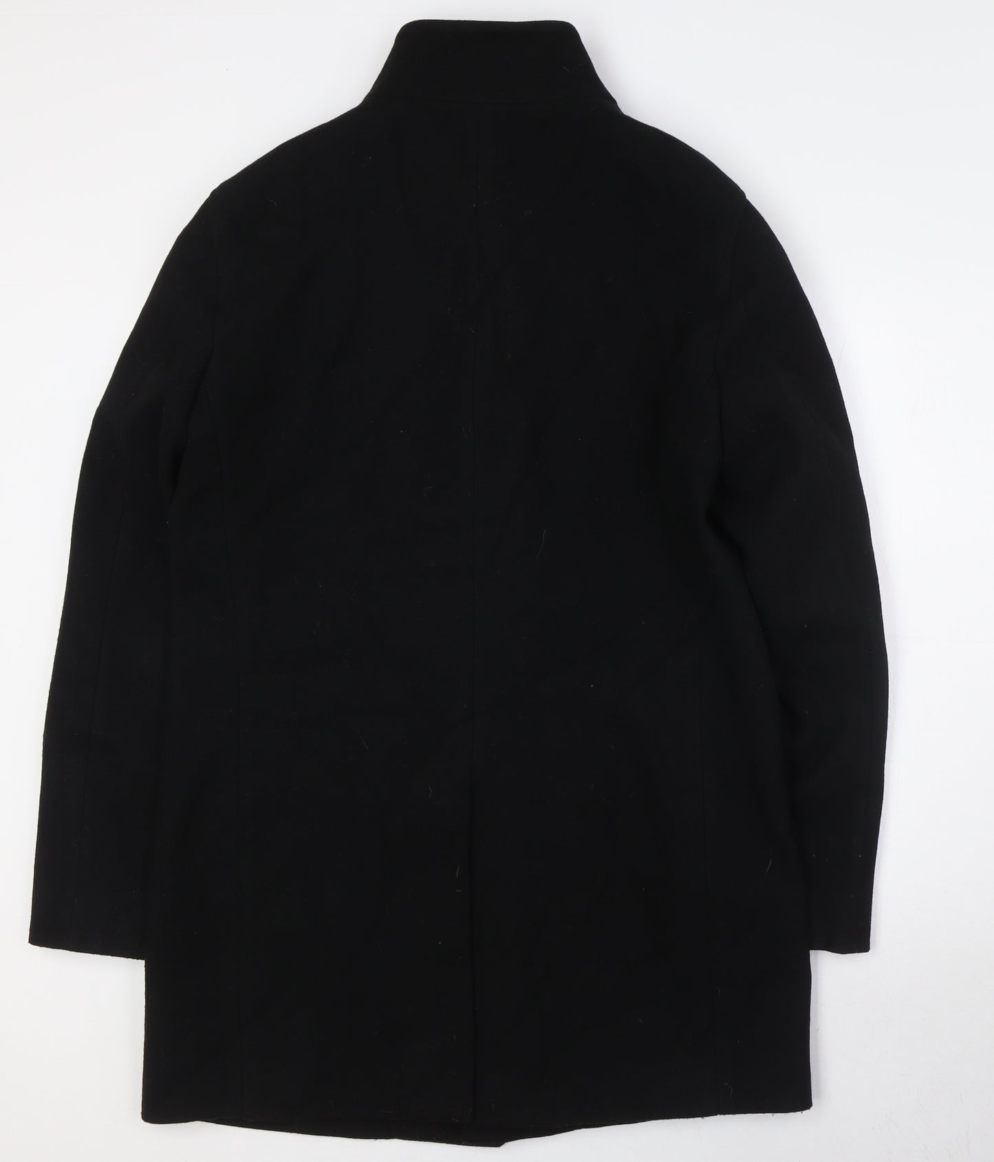 Marks and Spencer Womens Black Overcoat Coat Size M Button