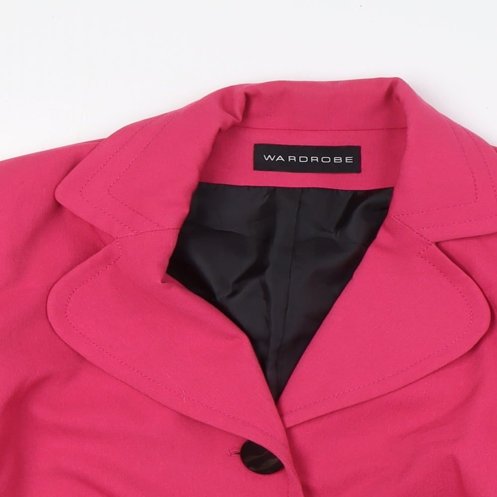 Wardrobe Womens Pink Jacket Size 18 Button