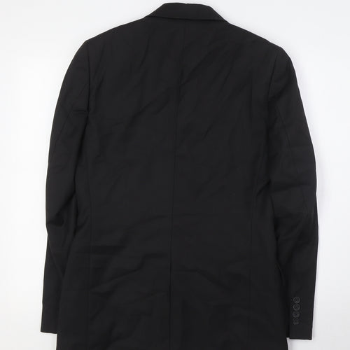 Topman Mens Black Polyester Jacket Suit Jacket Size 36 Regular