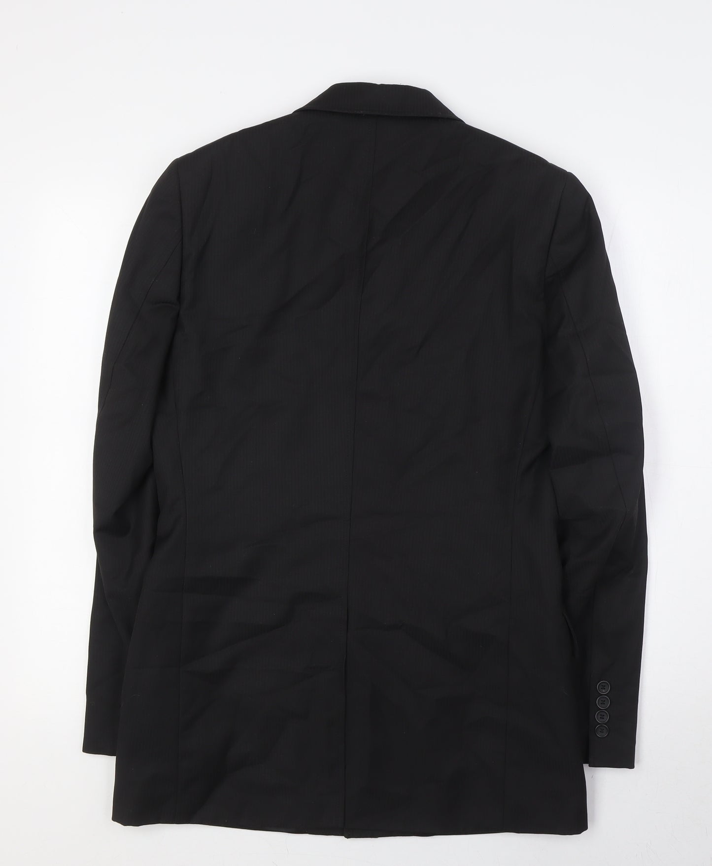 Topman Mens Black Polyester Jacket Suit Jacket Size 36 Regular