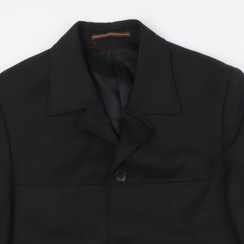 Topman Mens Black Polyester Jacket Suit Jacket Size 36 Regular
