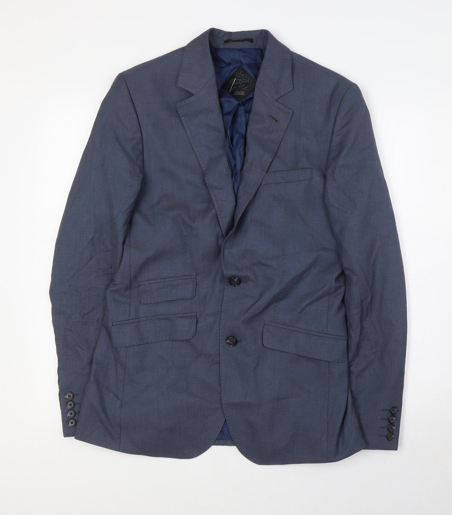 ASOS Mens Grey Polyester Jacket Suit Jacket Size 36 Regular