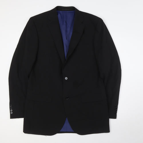 Greenwoods Mens Black Polyester Jacket Suit Jacket Size 40 Big & Tall
