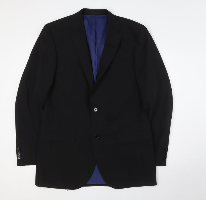 Greenwoods Mens Black Polyester Jacket Suit Jacket Size 40 Big & Tall