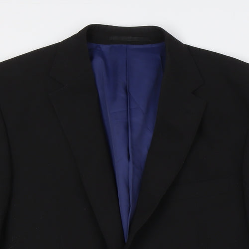 Greenwoods Mens Black Polyester Jacket Suit Jacket Size 40 Big & Tall
