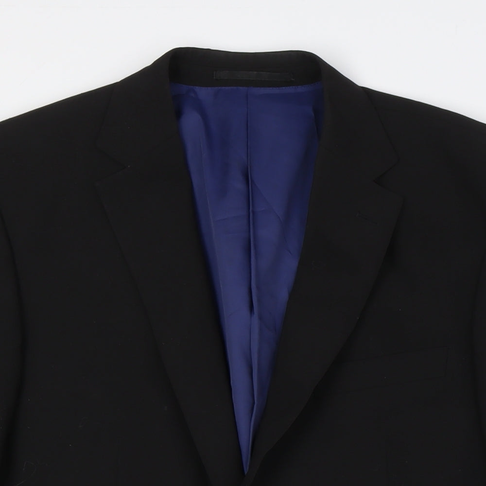 Greenwoods Mens Black Polyester Jacket Suit Jacket Size 40 Big & Tall