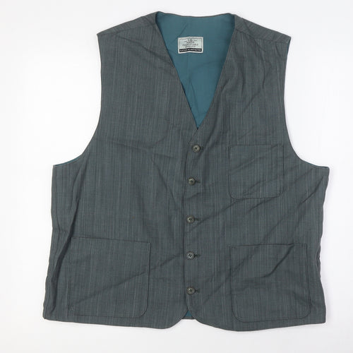 I.Q Mens Green Jacket Waistcoat Size L Button