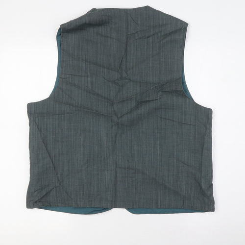I.Q Mens Green Jacket Waistcoat Size L Button