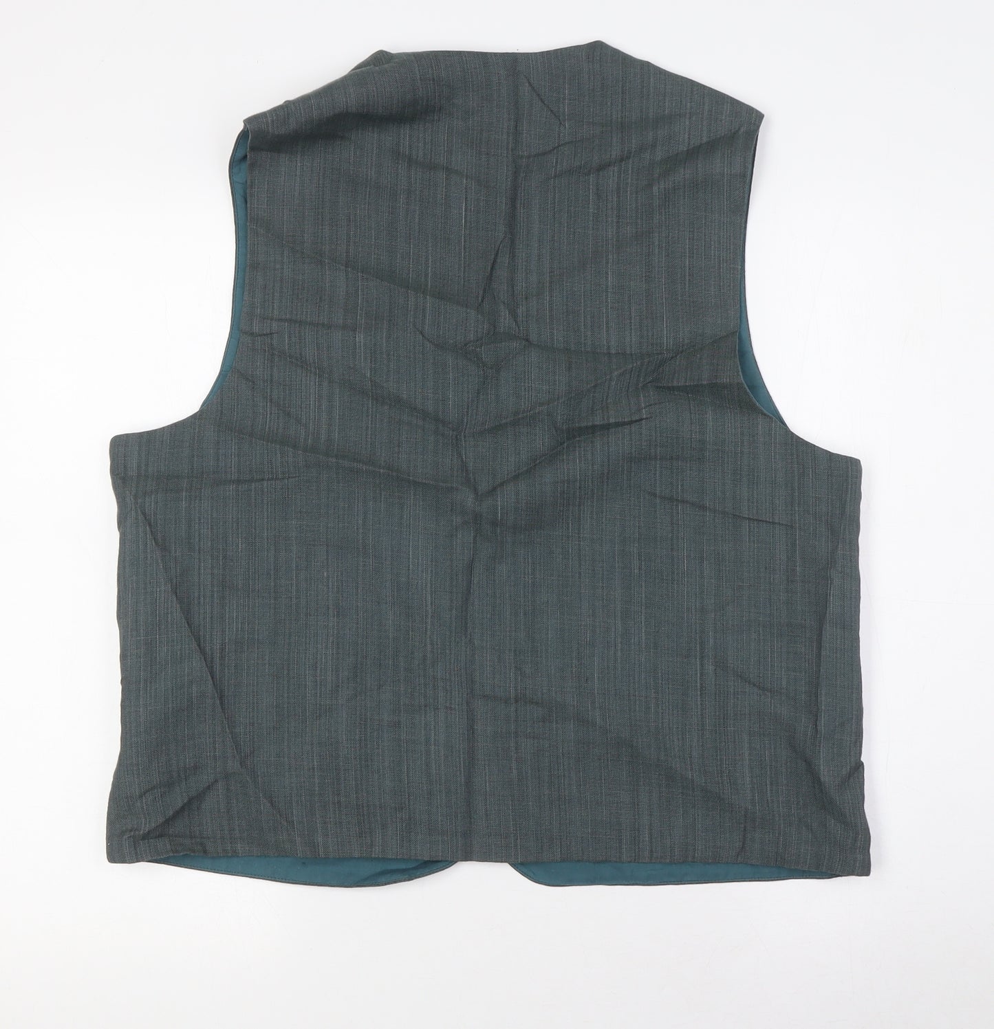I.Q Mens Green Jacket Waistcoat Size L Button