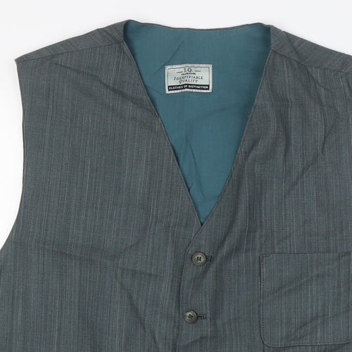 I.Q Mens Green Jacket Waistcoat Size L Button