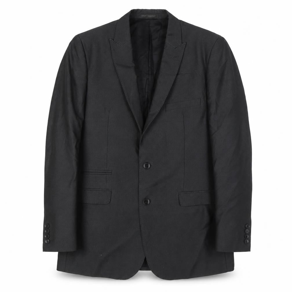 Front view of ONESIX5IVE men’s grey polyester jacket suit jacket, size 42, big & tall