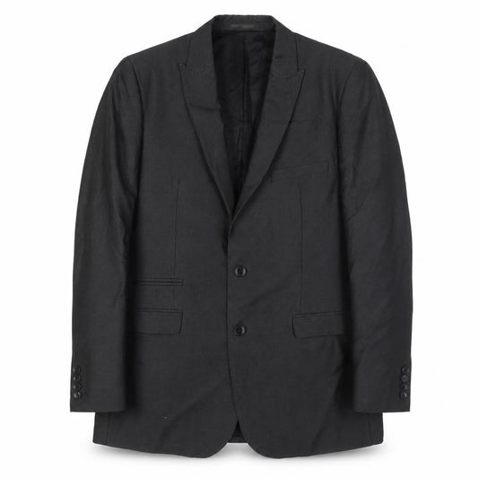 Front view of ONESIX5IVE men’s grey polyester jacket suit jacket, size 42, big & tall