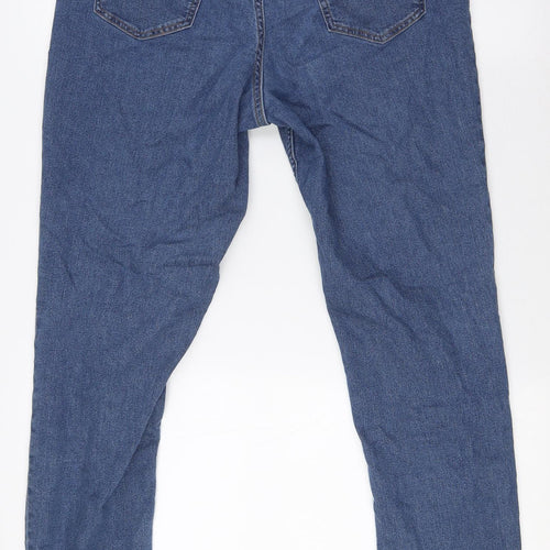H&M Girls Blue Cotton Straight Jeans Size 14 Years L28 in Regular Button